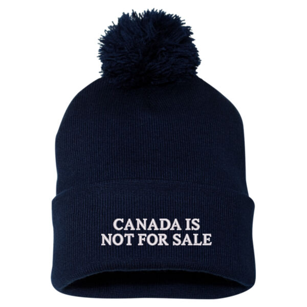 Canada Is Not For Sale Pom Pom Knit Beanie Thumbnail